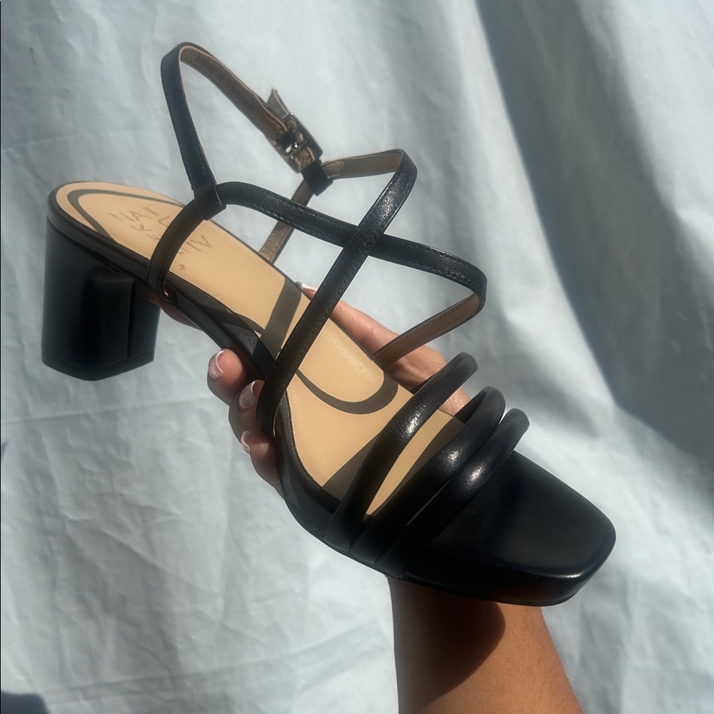 Black Leather Strappy Sandals